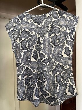 Y2K  Alfred Sung Paisley Print Zip-Front Blouse Top - XS